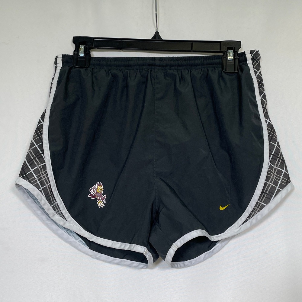 Arizona State Sun Devils NCAA Nike Black Plaid Running Shorts Women's MEDIUM